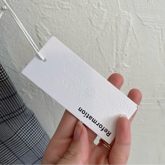 NWT Reformation Cameran Plaid Corset Lace-Up Straight Leg Jumpsuit - Picture 11 of 11